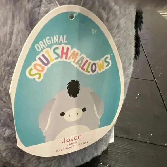 NWT Squishmallow Jason the Donkey 8 Inches Plush Fuzzy Fluffy Kellytoy Gray - Picture 8 of 10
